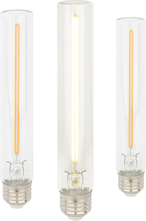 Liii&ARTMAN LED Tubular Linestra Long Bulb T9 / T10 6W 7.3inch E26 Clear Warm White 2700K CRI95 500LM (3-pack)...