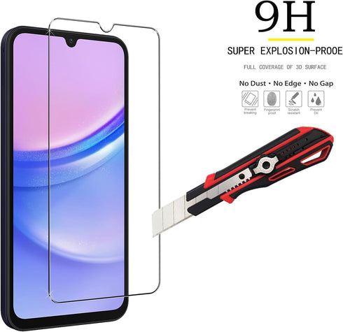 3 Pack for Samsung Galaxy A15 Screen Protector, Tempered Glass, Anti-Scratch, Anti-Fingerprint?9H Hardness Bubble Free HD Clarity...