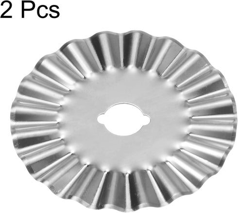 HARFINGTON 2pcs Rotary Cutter Blades 45mm Small Wave Blade SKS-7 Steel Sharpness Replacement Rotary Blade Quilting Rotary Cutter Blades for Fabric...