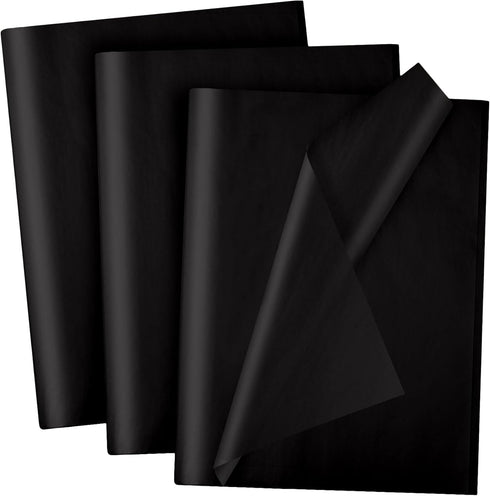 Hlonon 100 Sheets Black Tissue Paper 12 x 20 Inches Recyclable Black Wrapping Paper Bulk for DIY Crafts Birthday Baby Shower Christmas Gift Wrappi...
