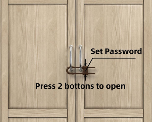 4 PACK Child Proof Sliding Cabinet Door Code Locks Baby Safety Cupboard Locks Adjustable U Shaped Cabinet Latches for Knob Handle Drawers Closet (...