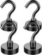 LOVIMAG Black Magnetic Hooks, 25lbs Strong Magnetic Hooks Heavy Duty with Epoxy Coating for Refrigerator, Magnetic Cruise Hooks for Hanging, Class...