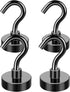LOVIMAG Black Magnetic Hooks, 25lbs Strong Magnetic Hooks Heavy Duty with Epoxy Coating for Refrigerator, Magnetic Cruise Hooks for Hanging, Class...