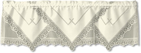 Heritage Lace Prelude 60-Inch Wide by 16-Inch Drop Valance, Ecru...