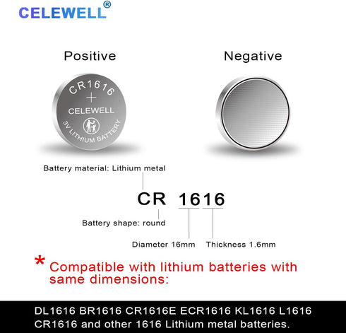 CR1616 5 Pcs 3V Lithium Battery?5-Year Warranty?...