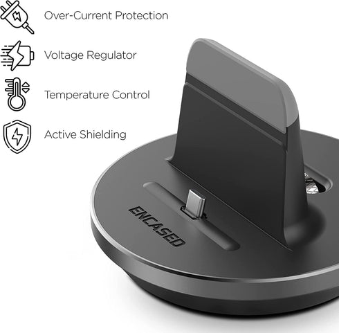 Encased Desktop Charging Stand for USB-C Phone and Tablets, Adjustable Case-Friendly Dock Station Charger, Super Fast Charge Compatible (Wired Typ...