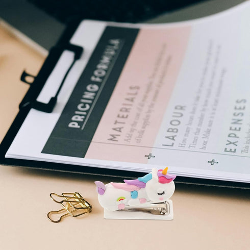 Stapler, Cute Animal Silicone Stapler Desktop Stitcher Art Figurine Statue Sculpture Handy Stapler for Home Office for Kids...