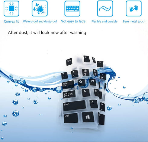 2 Pack Keyboard Cover for Logitech K120 & MK120 Ergonomic Desktop USB Keyboard, Logitech K120 & MK120 US Layout Waterproof Anti-Dust Keyboard Skin...