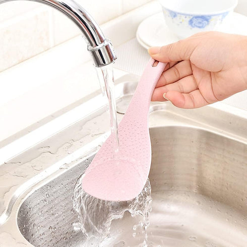 Pink Wheat Straw Rice Paddles, Non-Stick Rice Scoopers Durable Rice Spoons, Cooking Spatulas Creative Dinnerware Kitchen Accessories, Home and Kit...