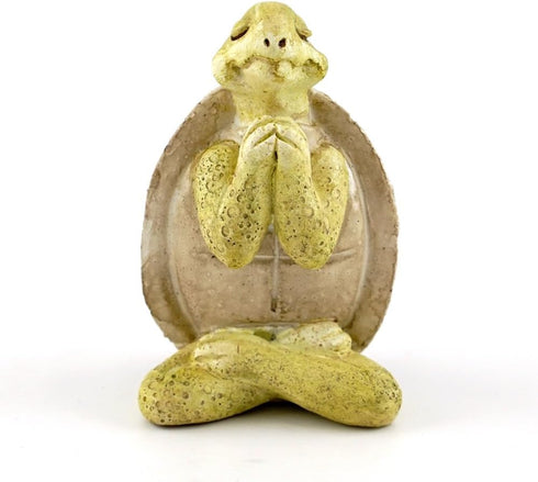 Top Collection Miniature Fairy Garden & Terrarium Yoga Turtle in Seated Namaste Pose Statue, Small...