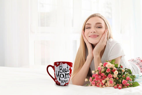 KINREX Best Mom Ever Mug – Valentines Day Gifts Mothers Day Gifts Coffee Cup for Women, Mother, Grandmother, Parent, Gift for Christmas, Birthday,...