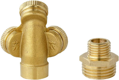 Feelers Brass Misting Spray Nozzle, 1/2" BSPF 3-Holes Large Atomizing Spray Garden Sprinklers Agricultural Irrigation System Adapter Fitting (Pack...