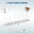 Bird Spikes for Pigeons Small Birds, 3 Pack Bird Spikes for Outside to Keep Birds Squirrel Cat Away, Stainless Steel Anti Bird Spikes for Fence Wi...