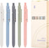 5PCS Retractable Gel Pens Set, Quick Dry Black Ink Fine Point Roller Ball Gel Ink Pen for Smooth Writing (Morandi Color)...