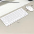 Macally Small Wireless Keyboard and Mouse Combo - Essential Work Duo - 2.4G White Keyboard and Mouse Wireless - 78 Key Quiet Cordless Mouse and Ke...