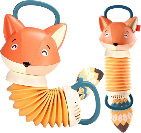 Accordion (Fox Shape) Music Educational Toys Cartoon Shape Kids Toddlers Preschool Music Toys with 12 Kinds of Sound Effects...