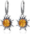 Ian and Valeri Co. Amber Sterling Silver Sun Earrings...