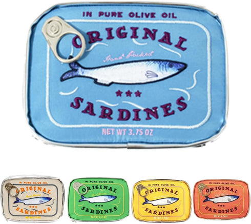 Canned Sardines Eye-catching Cute Clutch bag Makeup Case Cosmetic Bag Portable Snack Pouch bag Travel Toiletry Bags For Women Organizer Bag polyes...