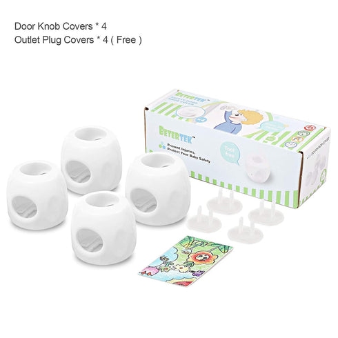Door Knob Safety Cover for Kids, Child Proof Door Knob Covers, Baby Safety Door knob Handle Cover Lockable Design (4 Pack)...