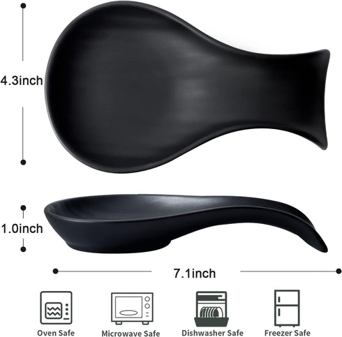 Hasense Porcelain Spoon Rest for Stove Top, 7 Inch Spoon Holder for Ladle Spatula & Tong, Large Cooking Utensil Rests for Home Kitchen Countertop ...