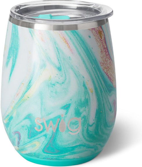 Swig Life 14oz Stemless Wine Cup, Insulated Wine Tumbler with Lid, Stainless Steel Travel Tumbler (Wanderlust)...