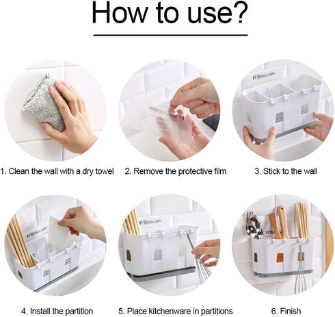 Cutlery Drying Rack Holder Kitchen Utensil Drying Basket Knife and Fork Spoon Drain Holder Sink Cleaning Up Caddy Organisers...