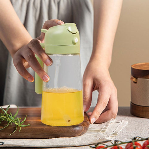 Oil Dispenser for kitchen, 2 In 1 Oil Dispenser & Oil Sprayers, 470ml/ 16oz Olive Oil Dispenser Bottle, Food-grade Oil Mister for Air Fryer, Bakin...
