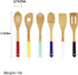 Home Basics Bamboo Cooking Utensils Set with Color Handles, 6-Piece, 2.5" x 12" x .25"...