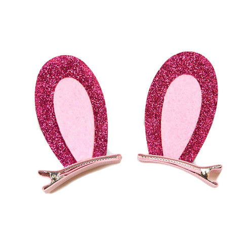 Easter Bunny Hair Clips Hairpins with Glitter Rabbit Ears Baby Girls Hair-Clip JHE14 (Set-B)...