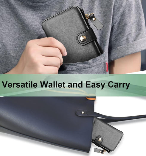 M-Plateau Small Wallet for Women Large Capacity with ID Window, Phone Wallet with 3M Adhesive Card Holder for Phone Case (Compatible with Most Sma...