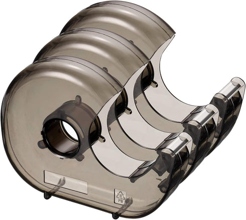 PATIKIL Tape Dispenser, 3 Pack Plastic Refillable Double-Side Handheld Tapes Cutter Holder for Home Office, Black...