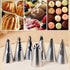 Silver Pleated Skirt Piping Nozzles Set, Stainless Steel Russian Nozzles Tips Piping Set for Pastry Fondant, Cake Decorating Supplies Baking Tools...