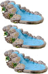 3Pcs Blue DIY Miniature Mini Water Pool Fairy Garden Lawn Ornament for Mountain Dollhouse Decor Craft Outdoor Statues Antique European Village Cha...