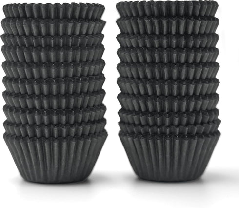 400pcs Black Mini cupcake liners for baking, mini muffin liners for Mini Cupcake Pans,food grade,non stick,greaseproof for martin luther king jr d...