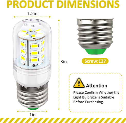KEI D34L Refrigerator Bulb Replacement for Frigidaire Kenmore Electrolux 5304511738 LED Refrigerator Replace PS12364857 AP6278388 4584444 (110V-24...