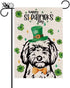 St Patricks Day Garden Flag Golden Doodle Dog Shamrocks Clovers Vertical Double Sided Holiday Outdoor Yard Decor 12.5 x 18 Inch...