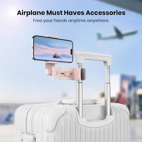 Airplane Travel Essentials Phone Holder, Klearlook Universal Flight Essentials Phone Mount with Multi-Directional 360° Rotation, Travel Must Haves...