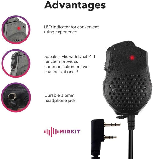 Original Baofeng Mic for UV-82 Speaker Mic Compatible with Baofeng Radios: UV-82HP, UV-82L, UV-5R Series and All Ham Radio Dual PTT Design with K2...
