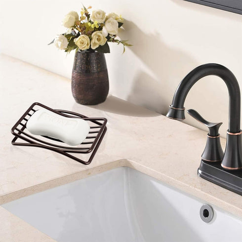 Soap Dish for Shower Bathroom Bar Soap Holder, Stainless Steel Self-draining Sponge Holder for Kitchen Sink Bathtub, Easy Cleaning Quick Dry, Bron...