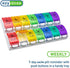 EZY DOSE Weekly (7-Day) Pill Case, Medicine Planner, Vitamin Organizer, 2 Times a Day AM/PM, Removeabale Trays, Large Push Button Compartments, Ea...