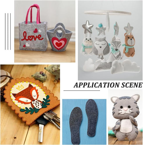 BENECREAT 118x9.8 Inch Felt Fabric Roll, Craft Felt Cloth, 2mm Thick Single Face Light Grey Non-Woven Polyester Craft Fabric for Sewing Quilting, ...