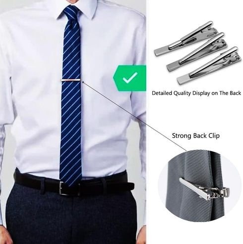 3PCS Wedding Tie Clips For Men Black Blue Red Enamel Tie clips,Cool Gifts For Men...