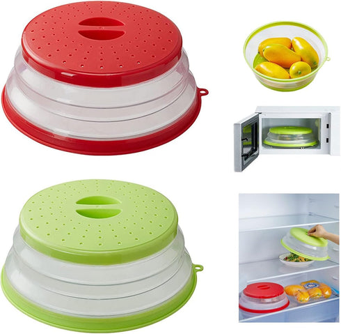 Microwave Lid,Foldable Microwave oven Cover for Food, Safe and Free of BPA Plastic and Silicone, Multi-purpose Kitchen Tool splash cover. Can be w...
