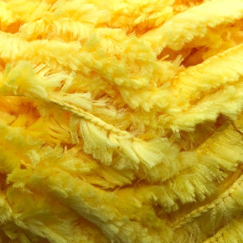 Plush Faux Fur Bulky Yarn, Super Soft Fluffy Fuzzy for Knitting Crocheting Crafting, 100 Gram (3.53 Ounces) 109 Yards (100 Meters) (Yellow) (3 Ske...