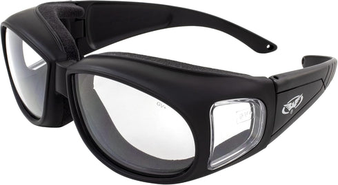 Global Vision Motorcycle Safety Sunglasses Fits Over Glasses Clear Lenses Meets ANSI Z87.1 Standards For Safety Eyewear Has Soft Airy Foam Padding...