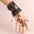 Women Gothic Pirate Skull Steampunk Gear Bracelet Jewelry Accessory Wristband with Finger Ring...