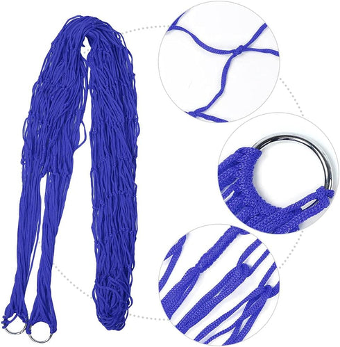 Mesh Hammock, Thick Camping Swing Hammock Safe for Picnic for Hiking(Blue)...