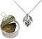 Pearlina Dragon Cultured Pearl in Oyster Necklace Set Silver-tone Cage w/Stainless Steel Chain 18"...