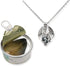 Pearlina Dragon Cultured Pearl in Oyster Necklace Set Silver-tone Cage w/Stainless Steel Chain 18"...