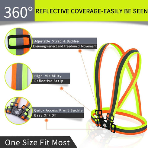 High Visibility Safety Vest,Lightweight,Adjustable & Elastic Vest,Hi Vis Reflective Strips, Fit for Men & Women, Construction,Cycling, Runnning, S...